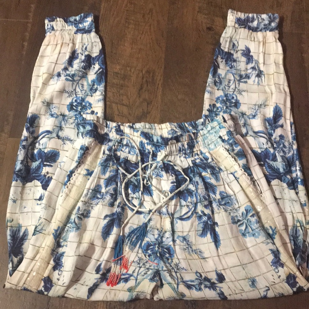 Hemant and Nandita beaded tassel joggers S M